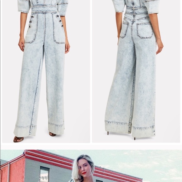 NWT Ulla Johnson Jasper acid wash denim jumpsuit - Picture 2 of 4